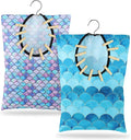 2 Pcs Summer Clothes Pin Bag Mermaids Clothespin Bag Holder Clothespin Holder 15 X 11 Inch Clothes Pin Hanging Bag Clothespin Bag for Clothesline Outdoor Outside Wardrobe and Laundry Room