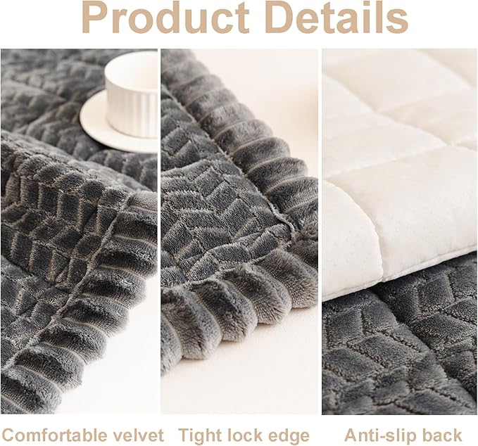 Mivnue Pet Couch Cover Protector Sofa Covers for Pets Washable Non Slip Couches and Sofas Dog Mat (Dark Grey, 27.6" x 70.9")