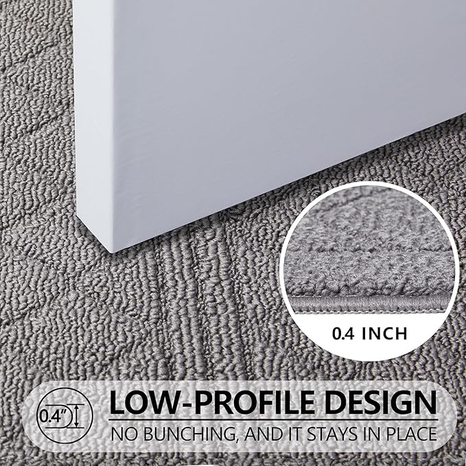 REFETONE Indoor Doormat, Front Back Door Mat 32"x48" Absorbent Rubber Backing Non Slip Door Mats, Low-Profile Resist Dirt Rugs, Machine Washable Door Rug Inside Floor Mat for Entryway, Light Grey