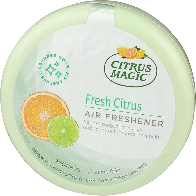 Citrus Magic Odor Absorbing Solid Air Freshener, Fresh Citrus, 8-Ounce, Pack of 3