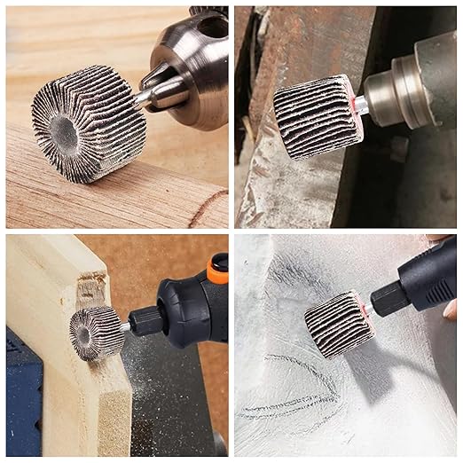 24Pcs Abrasive Flap Wheel Sander Set 80 Grit Sanding Flap Wheels Abrasive Flap Wheel Set 1/4" Shank Sanding Paper Polishing Wheel Die Grinder Flap Wheel for Grinding, Polishing, Deburring