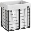 SONGMICS Laundry Hamper, 11 Gal. (50L) Laundry Basket, Collapsible Clothes Hamper, Removable and Washable Liner, Metal Wire Frame, for Bedroom Bathroom, Cream White ULCB150W01