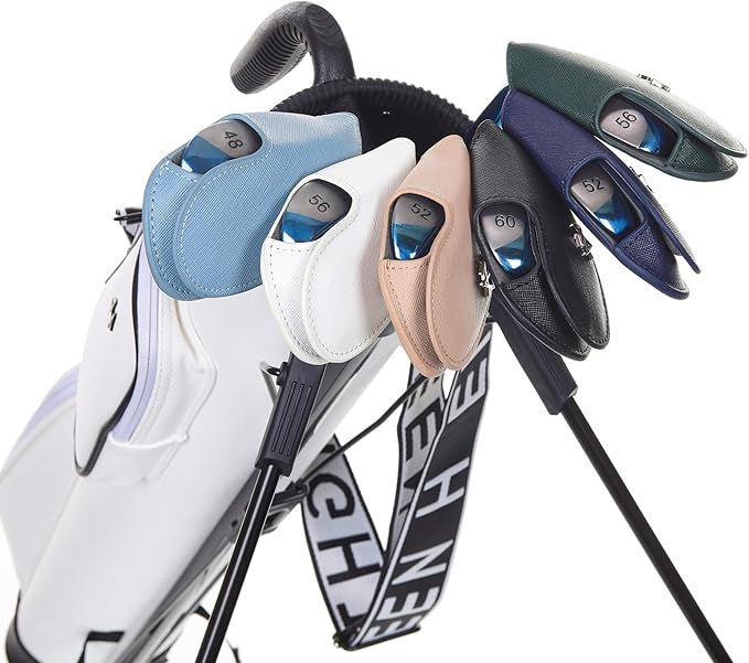 Golf Iron Covers 9pcs or 1pc Saffiano Leather Magnetic Club Headcover for Right Hand