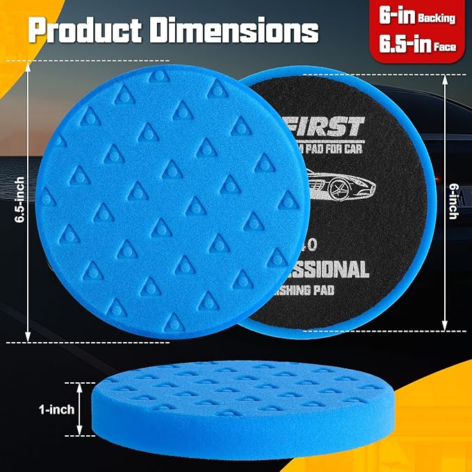 8 Pcs Buffing Polishing Pads, 6 Inch Polishing Pads, Car Compound Buffing Sponge Pads and Woolen Pads Cutting Polishing Pad Kit for Car Buffer Boat Compounding, Polisher & Waxing