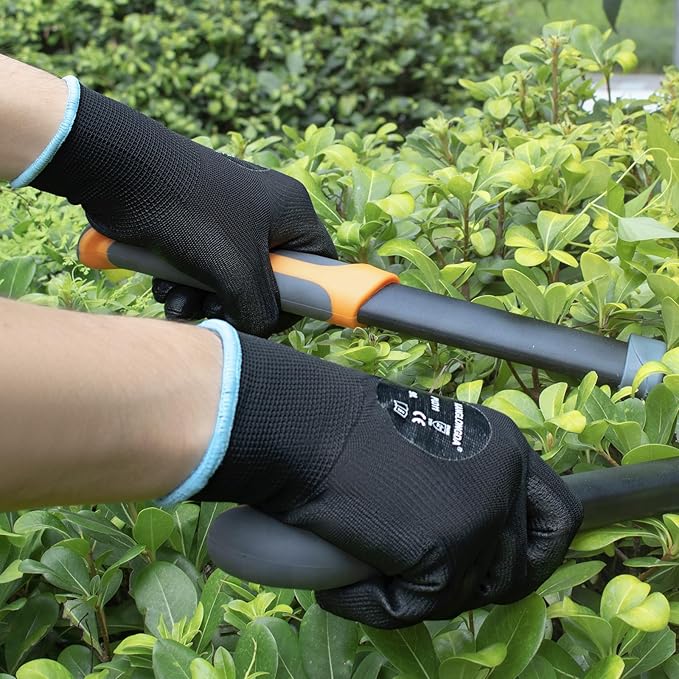 Kebada 60 Pairs Work Gloves Bulk Pack, Mens Work Gloves with Grip, PU Dipped Gloves for Warehouse, Construction, Gardening and Mechanics, Black, Small