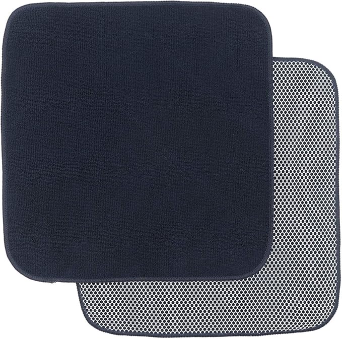 Microfiber Dish Cloths Fast Drying Kitchen Cleaning Cloth Dish Rags Dust Cloths Ultra Absorbent Lint Free Washcloths with Poly Scrub Side 12inch x 12inch 8 Pack (Black)