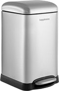 happimess HPM1012A Betty Retro Mini 3.2-Gallon Step-Open Trash Can with Soft-Close Lid, Modern, Minimalistic, Fingerprint Proof for Home, Kitchen, Laundry Room, Office, Bedroom, Bathroom, Chrome