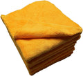 Plush Edgeless Microfiber Towel for Car, Soft Drying Wash Detailing Buffing Polishing Towel, 530 GSM 6Pack 16 x 16inches (Orange, 6Pack)