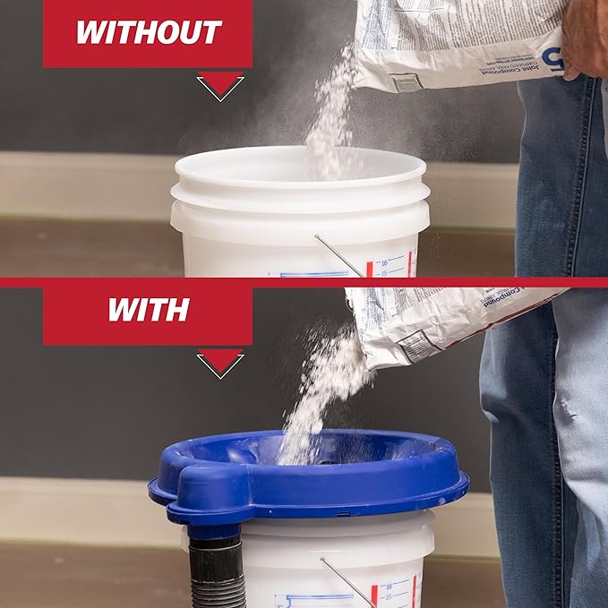 MARSHALLTOWN DustPro 360, 5 Gallon Bucket Dust Collector Shop Vac Accessory, Made in the USA, DUST5G