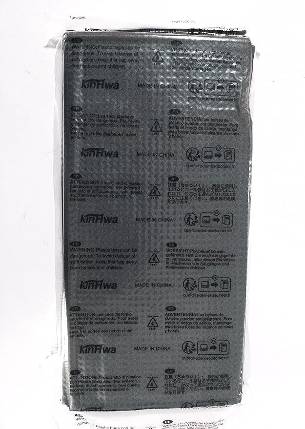 KinHwa Microfiber 6 Pack Dish Cloths Thick Waffle Weave Kitchen Dish Drying Towel Rags Super Absorbent Kitchen Tea Towels Sets 12inch x 12inch Black
