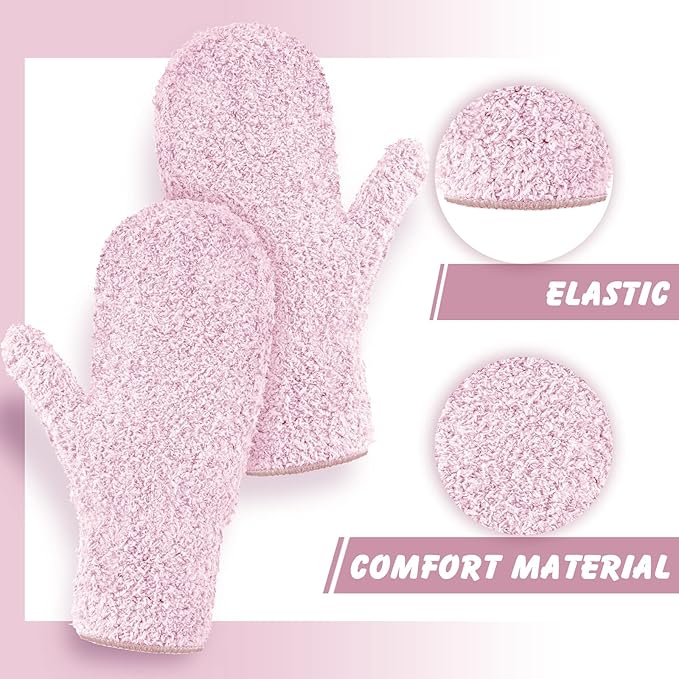 Bencailor 4 Pair Microfiber Dusting Mittens Reusable Women Cleaning Mittens with Thumb for Kitchen