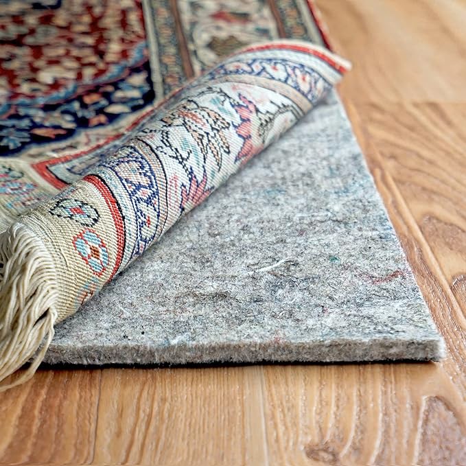 RUGPADUSA - Dual Surface - 6'x8' - 1/4" Thick - Felt + Rubber - Non-Slip Backing Rug Pad - Safe for All Floors