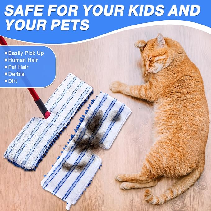 Mop Refill Heads Compatible with O Cedar Dual-Action Flip Mop,Microfiber Replacement Mop Heads for Dry/Wet Use,Washable& Reusable for All Floor Cleaning(3 Pack)