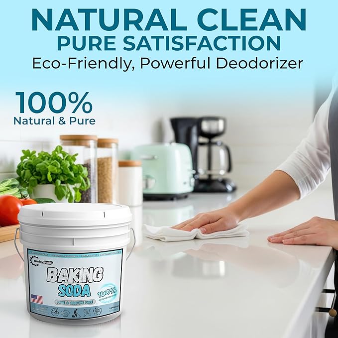 TradeGrade Pure Baking Soda Powder – 1 Gallon Bucket, Sodium Bicarbonate Powder | Premium Food-Grade for Baking, Bread, Cookies & More | Baking Soda for Cleaning, Natural Cleaner & Deodorizer (1 Gallon)