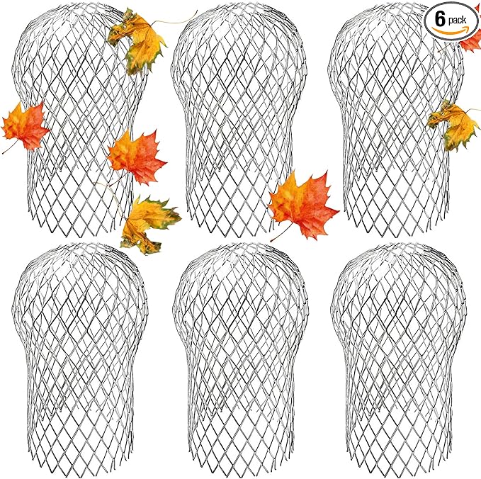 6 Pack Downspout Guard Filter, Gutter Downspout Guard Gutter Guard Strainer Mesh Aluminum Expandable Gutter Screen, Gutter Protector from Leaves Debris Clogging