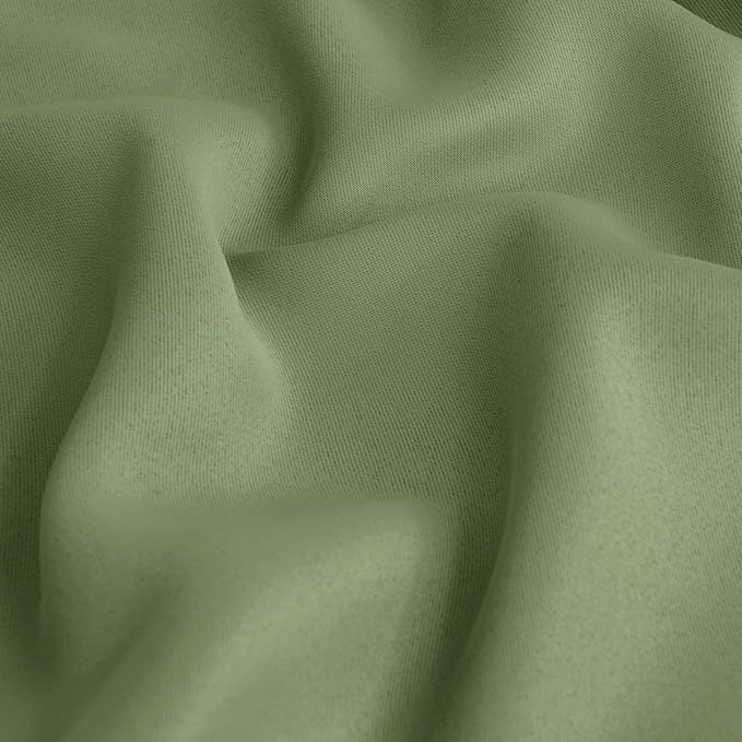 BGment Olive Green Short Curtains 40 Inches Long for Kitchen Cafe Window - Small Half Window Drapes with Rod Pocket Darkening Privacy for Bedroom Bathroom, 34 x 40 Inch, 2 Panels