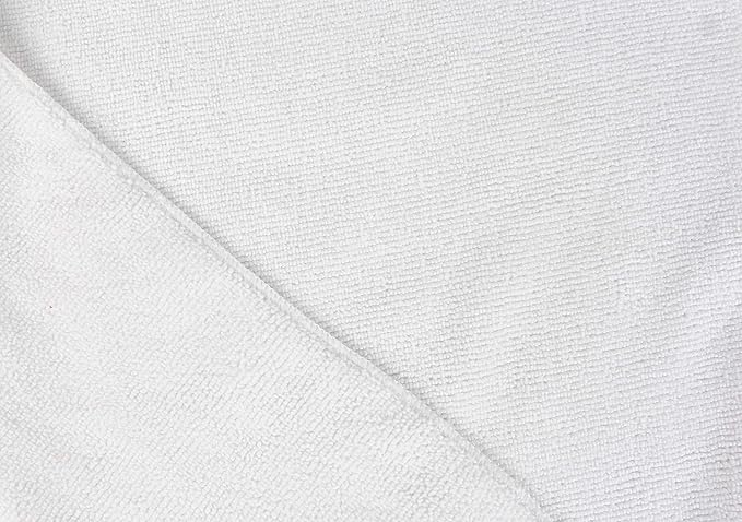 Tricol Clean Professional Extra-Thick Microfiber Cleaning Cloth 12 Pack White (16IN x 16IN, 300GSM, Commercial Grade All-Purpose Microfiber Highly Absorbent, LINT-Free, Streak-Free Cleaning Towels)