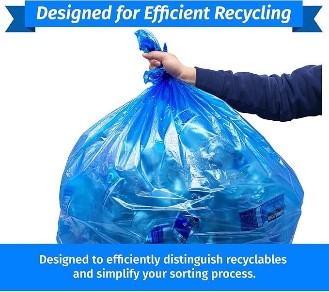 Reli. SuperValue 40-45 Gallon Recycling Bags | 200 Count | Blue Trash Bags | Made in the USA