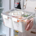 Taiuloo Airtight Fruit Storage Containers for Fridge with Lid & Handle, BPA-Free Snack Box Container with 4 Removable Colanders, Berry Vegetable Fresh Produce Saver, Clear Refrigerator Organizer Bins