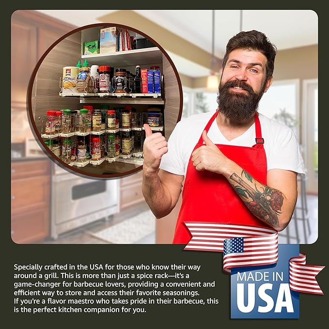 Vertical Spice Combo Spice Rack Drawer - Pull Out Pantry Organizers and Storage - Kitchen Cabinet Organizer - Seasoning Sliding Caddy - Made in USA (5.75" W x 10.75" H x 10.60" D, Partially Assembled)