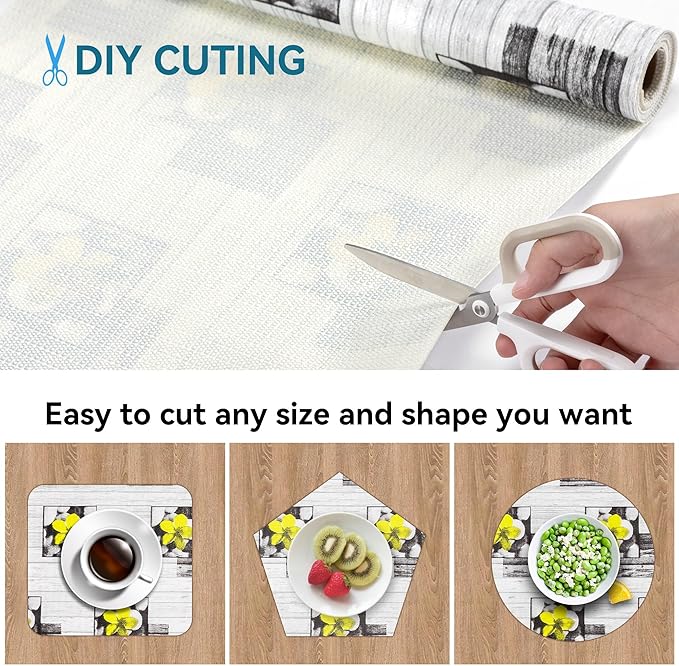 Shelf Liner 18" W x 288" L Non Adhesive Kitchen Drawer Liner, Waterproof Shelf Liner Durable Anti-Slip for Kitchen Cabinets