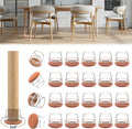 24PCS Upgraded Silicone Chair Leg Floor Protectors for Hardwood Floors, Furniture Sliders for Chair Legs, 360°Felt Pad Bottom Wrapped Thickening Furniture Pads Cap Covers to Scratch and Reduce Noise