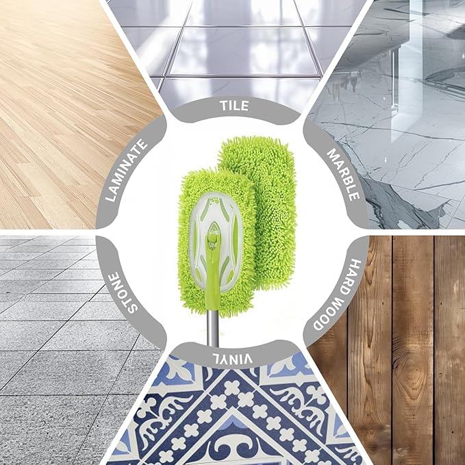 Reusable Mop Pads Refill Compatible with Swiffer Sweeper Mop, Microfiber Wet Mopping Cloths for Floor Cleaning , Ideal for Home Cleaning Washable Floor (4)