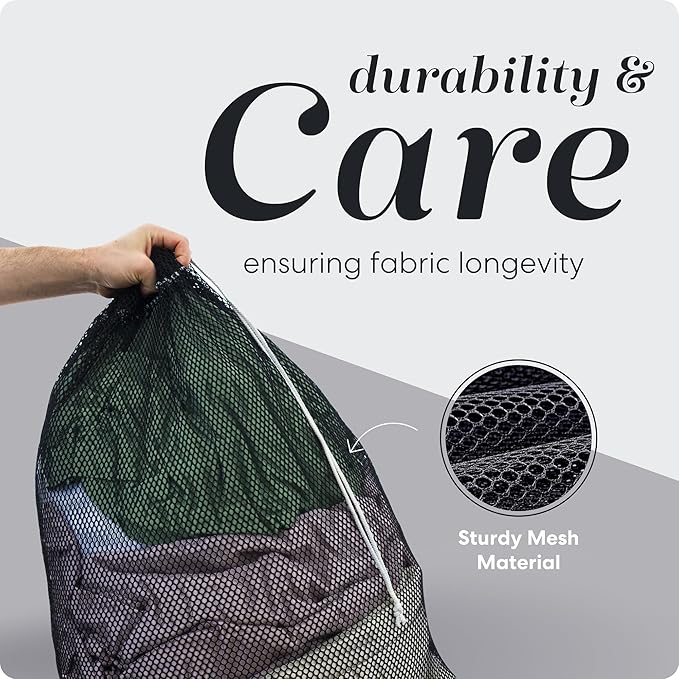 Handy Laundry Mesh XL Laundry Bags - Pack of 2 - Large 24" x 36" - Durable, Machine Washable with Secure Drawstring Closure - Perfect for College Dorms, Laundromats, Apartments (Black)