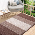 Kitinjoy Indoor Outdoor Door Mat, 48x32 Non-Slip Absorbent Dirt Trapper, Low-Profile Washable Inside Entrance Front Floor Mat, Sturdy Soft Entry Doormats for Entryway, Brown