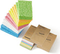 JOYMOOP Dish Sponge Scrubber, Cellulose Sponges Kitchen for Non-Scratch Washing Dishes, Household Cleaning Scrub Natural Sponge, Pack of 36 Colorful Sponges