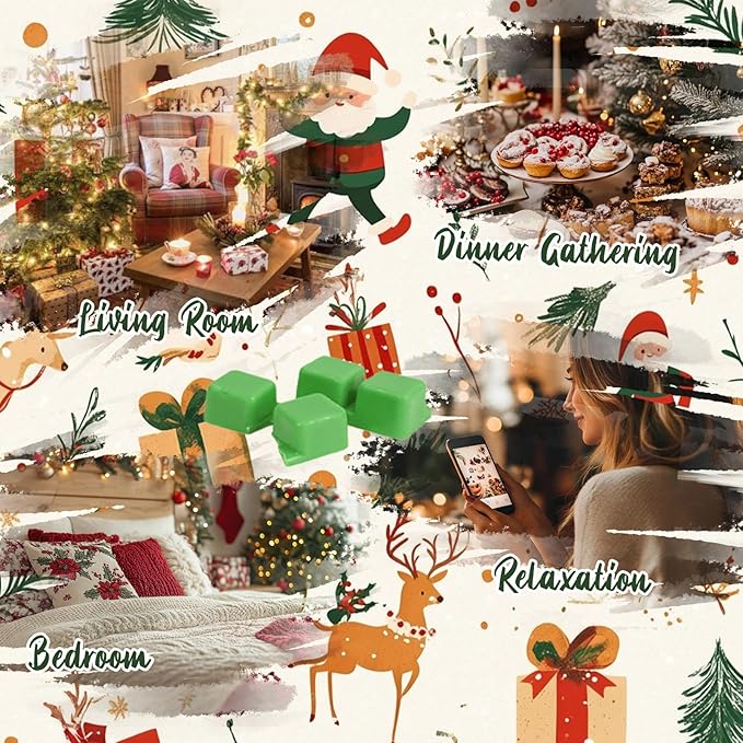 SCENTORINI Christmas Wax Melts, Scented Wax Melts 6 Pack - Non-Toxic, Natural Soy Wax Cubes for Wax Warmers, Long Lasting Strong Scent for Holiday Home Fragrance