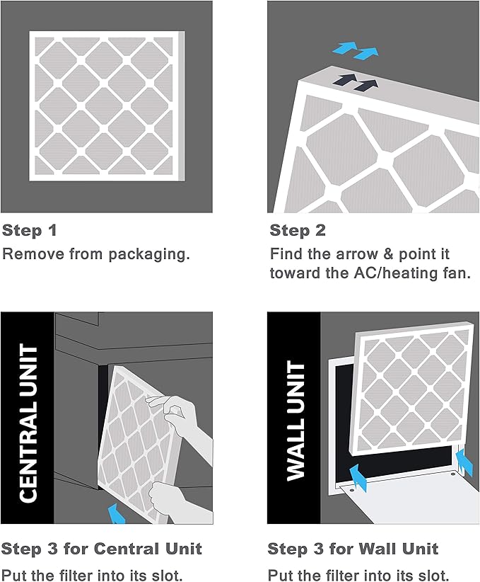 Aerostar 22x22x1 MERV 8, Pleated Air Filter, 22x22x1, Box of 6, Made in the USA