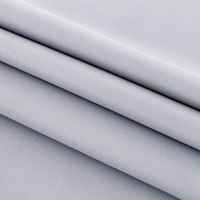 DWCN French Door Curtains – Rod Pocket Thermal Blackout Curtain for Doors with Glass Window, Kitchen and Patio Doors for Privacy, 36 X 72 Inches Long, 1 Curtain Panel with Tieback,Silver Grey