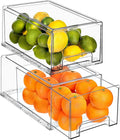 Sorbus Large Clear Storage Drawers (2 Pack) – Stackable Pull-Out Storage Bins with Handles, Slide Out Organizer Drawers for Pantry, Fridge, Kitchen – Stackable Acrylic Storage Bins