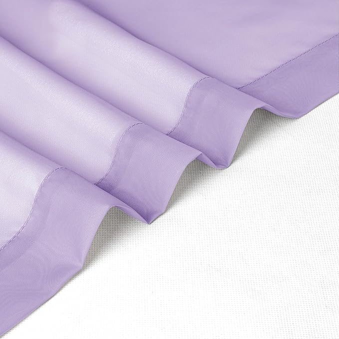 Chyhomenyc Lilac Sheer Curtains 63 Inch Length 2 Panels, Light Filtering Airy Rod Pocket Window Curtain Treatment Drapes for Bedroom Living, Each 42Wx63L Inches