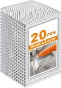 20 Pcs New Upgrade 3-Layer Metal Dish Cloth, No Scratches Wire Cleaning Cloth , Reusable Multipurpose Wire Dishwashing Rag for Kitchen Cleaning Cloths,Sinks,Dishes,Stove Top, Dimensions, 7.87“ x 7.87”