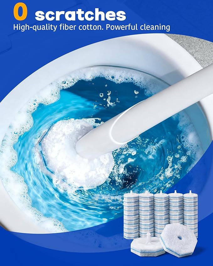 Toilet Wand Refills Compatible with Clorox Toilet Brushes, Instant Foam Cleaning, Secure Lock No Slipping, Odor Neutralizing, Easy Snap-On Design, 50 Pack