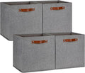 DULLEMELO Fabric Storage Cubes,13 inch Cube Stroage Bins for Empty Gift Basket,Toys Nursery Clothes Storage Linen Closet Organizers and Storage Baskets Shelves Bins(Grey-4 Pack)