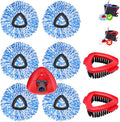 6 Pack Mop Replacement Heads Compatible with Oceda RinseClean 2-Tank System - Includes 2 Mop Scrub Brush Head, Microfiber Mop Refills, Easy Cleaning Mop Head Replacement