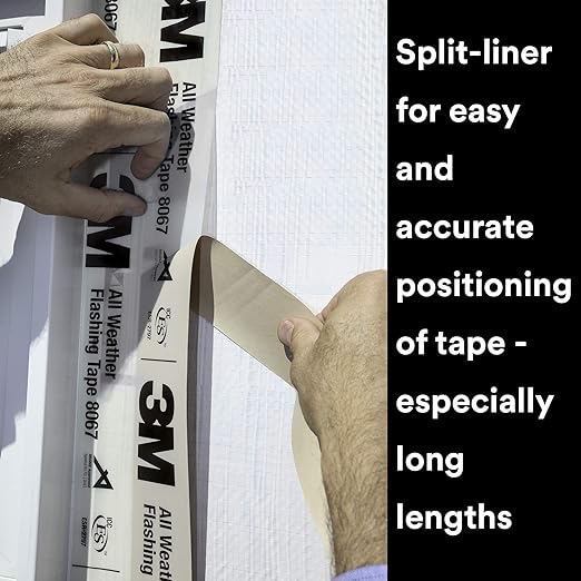 3M All Weather Flashing Tape 8067-3" x 75ft, Waterproof Seals for Doors, Windows in Wood Frame Construction (Pack of 12)