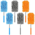 Mini Duster for Cleaning, 360° Bendable Hand Dusters with Extension Pole, Washable Small Duster for Car Interior, Office, Furniture