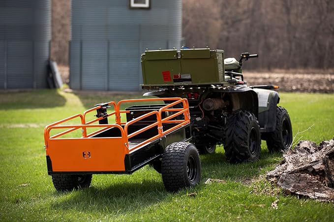 Impact IMPLEMENTS® 1500lb HD Agricultural Trailer with Solid Floor & Sides. Rugged Tires and Solid Sides with Tailgate for Increased Capacity. Original USA Design.