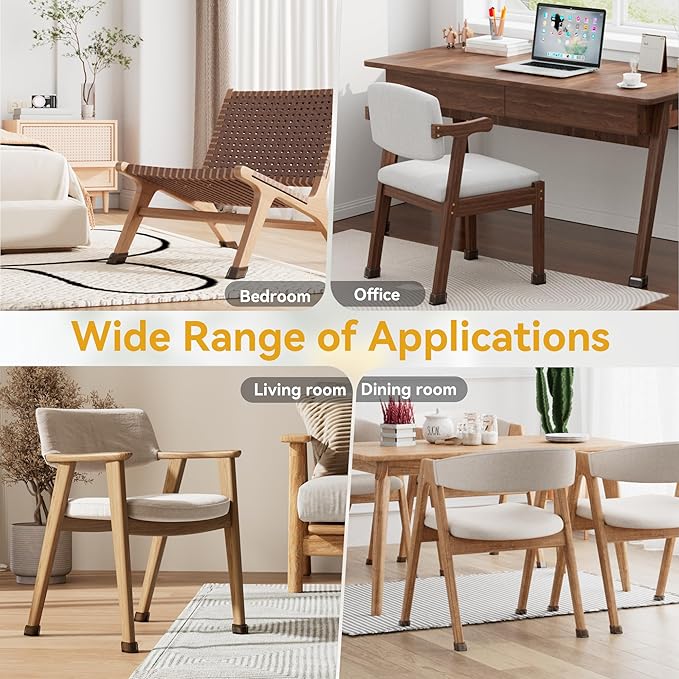 24PCS Rectangular Chair Leg Floor Protectors, Furniture Sliders, Non-Slip Felt Furniture Pads for Hardwood Floors, Silicone Cap Covers to Protect Floors,(Fit L :1.73-2.05", W: 1.34-1.65")