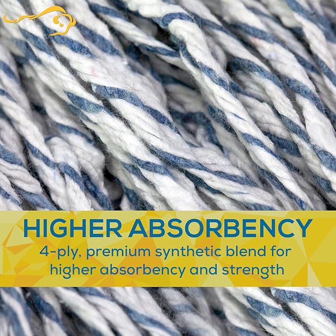 KLEEN HANDLER Cut End Finish Mop | 1.25" Universal Headband Maximum Absorption Finishing Mop, Pack of 6