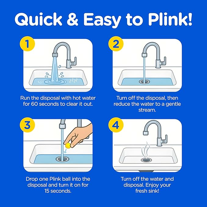 Compac Home Plink Garbage Disposal Cleaner and Deodorizer 60ct VALUE PACK - Lemon
