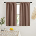 RYB HOME Small Window Curtains with Rod Pocket Design, Blackout Privacy Curtains Drapes Energy Efficient Covering for Closet Pantry W 29 x L 45 inches, 2 Panels, Mocha
