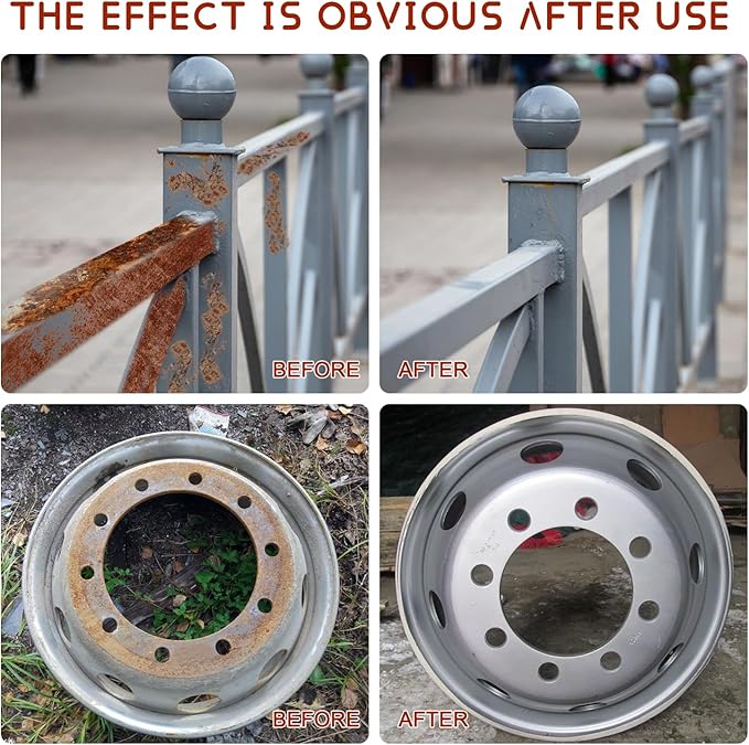 Water-Based Metallic Paint,Rust Removal Converter Metallic Paint,Rust Remover Converter for Metal, Car Anti Rust Paint Chassis Universal Rust Removal Converter with Brush (Grey)
