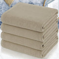 VOOVA & MOVAS Bath Towels Set of 4, Large 30" x 56" - 100% Cotton | Quick Dry | Light Weight | Thick | Soft | Absorbent, Towel Set for Bathroom, Bathroom Essentials, Dark Beige