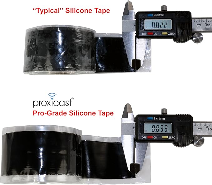 Proxicast Pro-Grade Extra Strong 30mil Weatherproof Self-Fusing Silicone Rubber Sealing Tape For Outdoor Antenna Coax & Electrical Cables, Hose/Pipe Leaks & Emergency Repairs (1.5" x 15' roll) - Clear