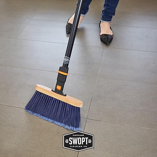 SWOPT Standard 48” Steel Handle – Ergonomic Design Eliminates Loose Handles — Interchangeable with All SWOPT Cleaning Products for More Efficient Cleaning and Storage